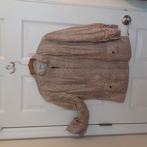 Ladies goldish/tan animal print Chico's jacket.